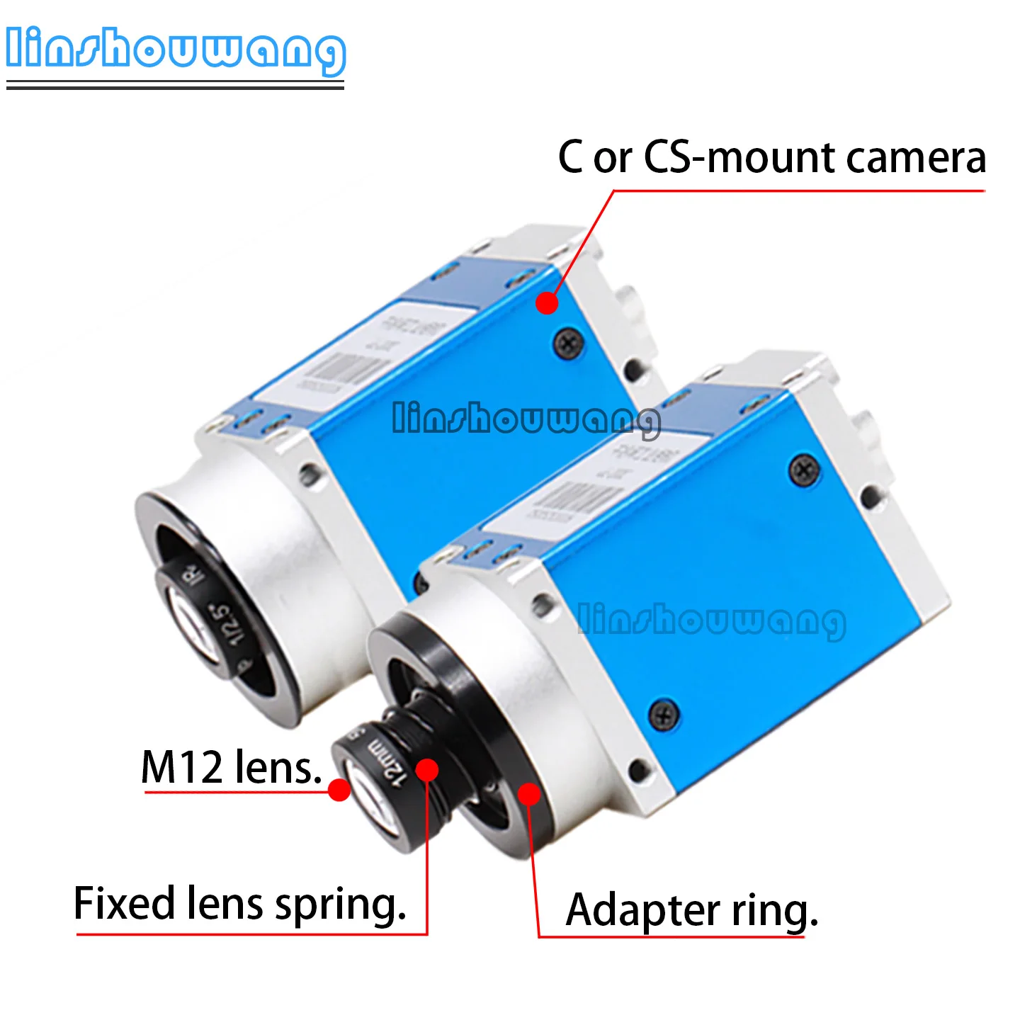 Cs Camera to M12 Lens Adapter Ring, Cs to M12 Adapter Ring, Cs to S Lens Conversion Ring, M12 to Cs Adapter Ring, Used for Industrial Camera Adapter Rings