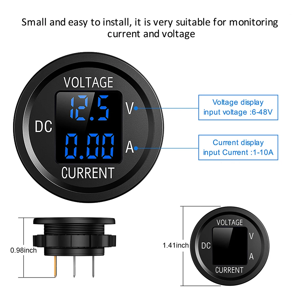 Car Digital Dual Display Voltmeter Ammeter Meter Multimeter Accessories