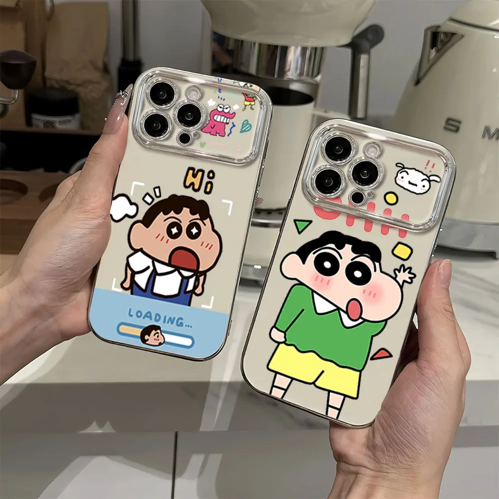 Bilibili C-Crayon Shin-chan Electric Ferry Large Window Phone Case For Samsung A22 A23 A32 A51 A24 A20 4G 5G Shell