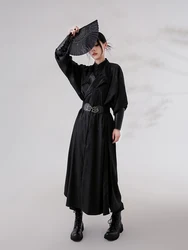 Bata china de Hanfu para hombre, traje largo de cuello redondo, Estilo Vintage, traje de canción para pareja, ropa de Cosplay