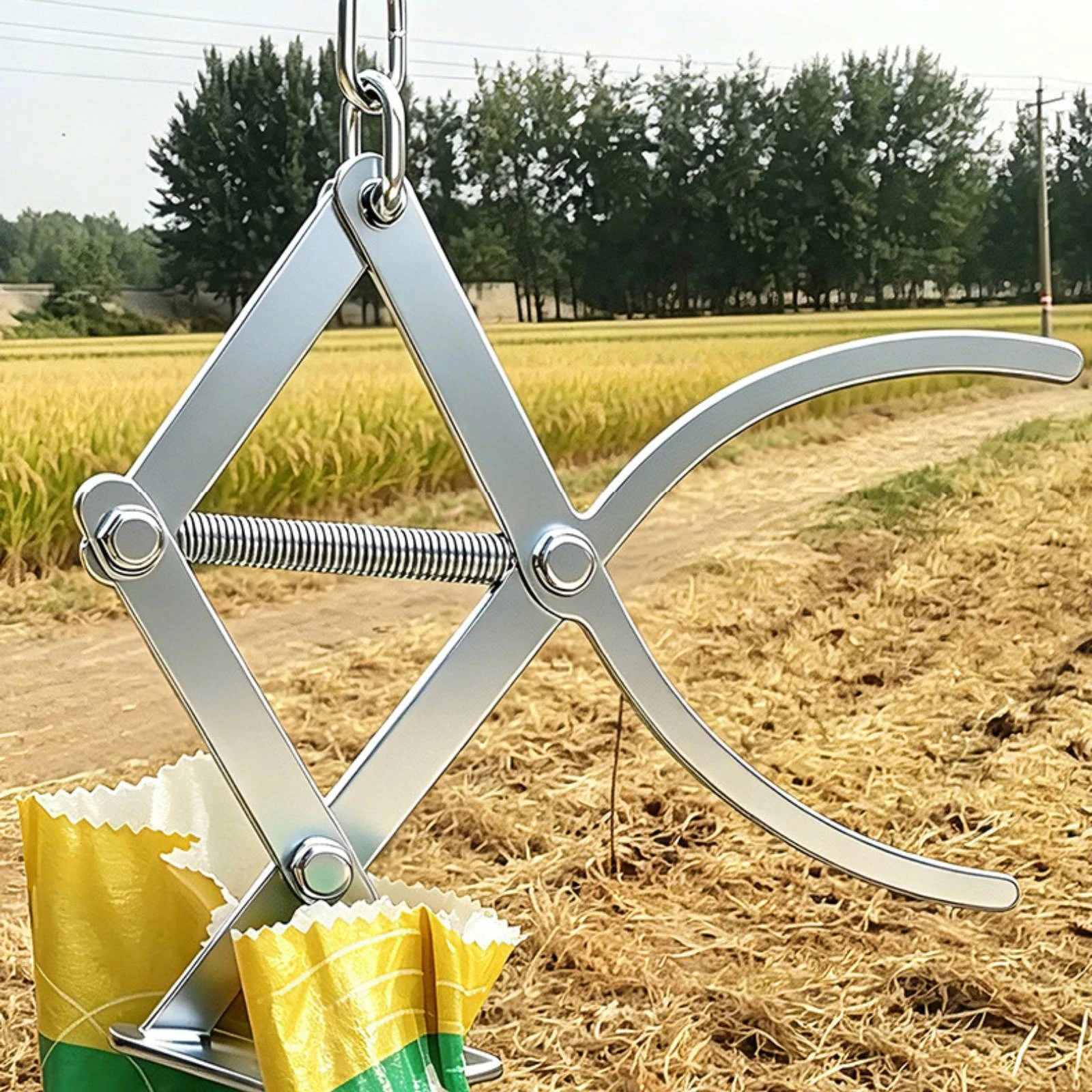 Lifting Clamp with Chain Secure Scissor Lifting Clamp Long-Lasting Silver for Warehouse, Workshop