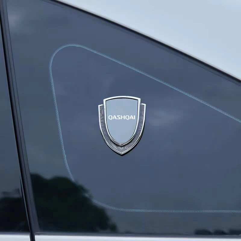 1 szt. Naklejka na boczny błotnik samochodu naklejka na okna dla Nissan xiaoke QASHQAI metalowa etykieta etykieta samoprzylepna emblemat chromowany