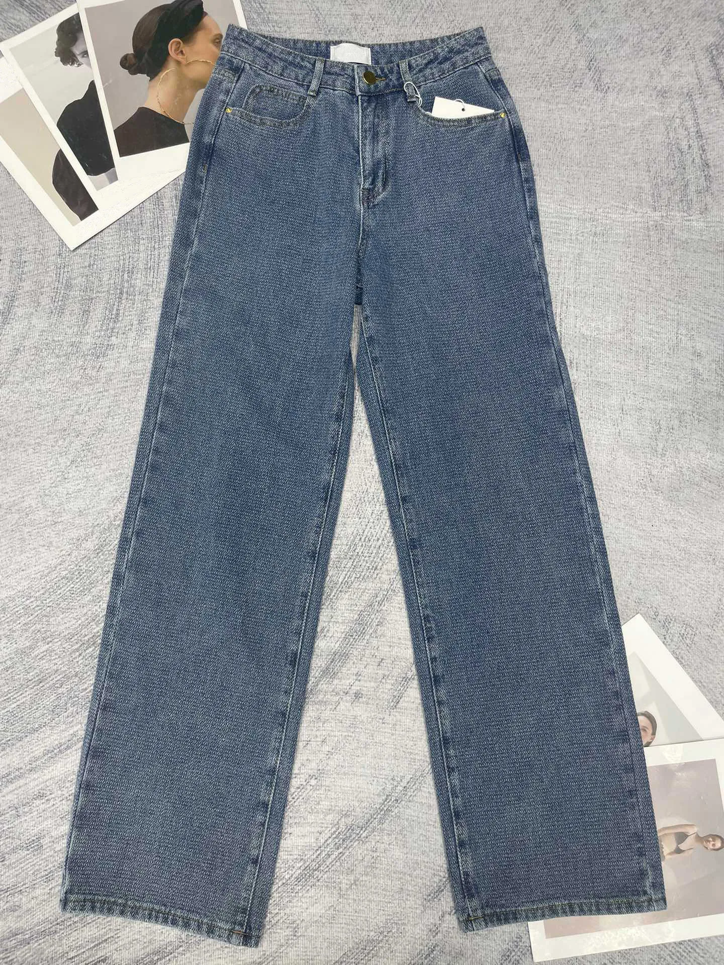 2024 Women's Clothing Simple, comfortable, breathable, loose straight jeans Spring Summer New No.24