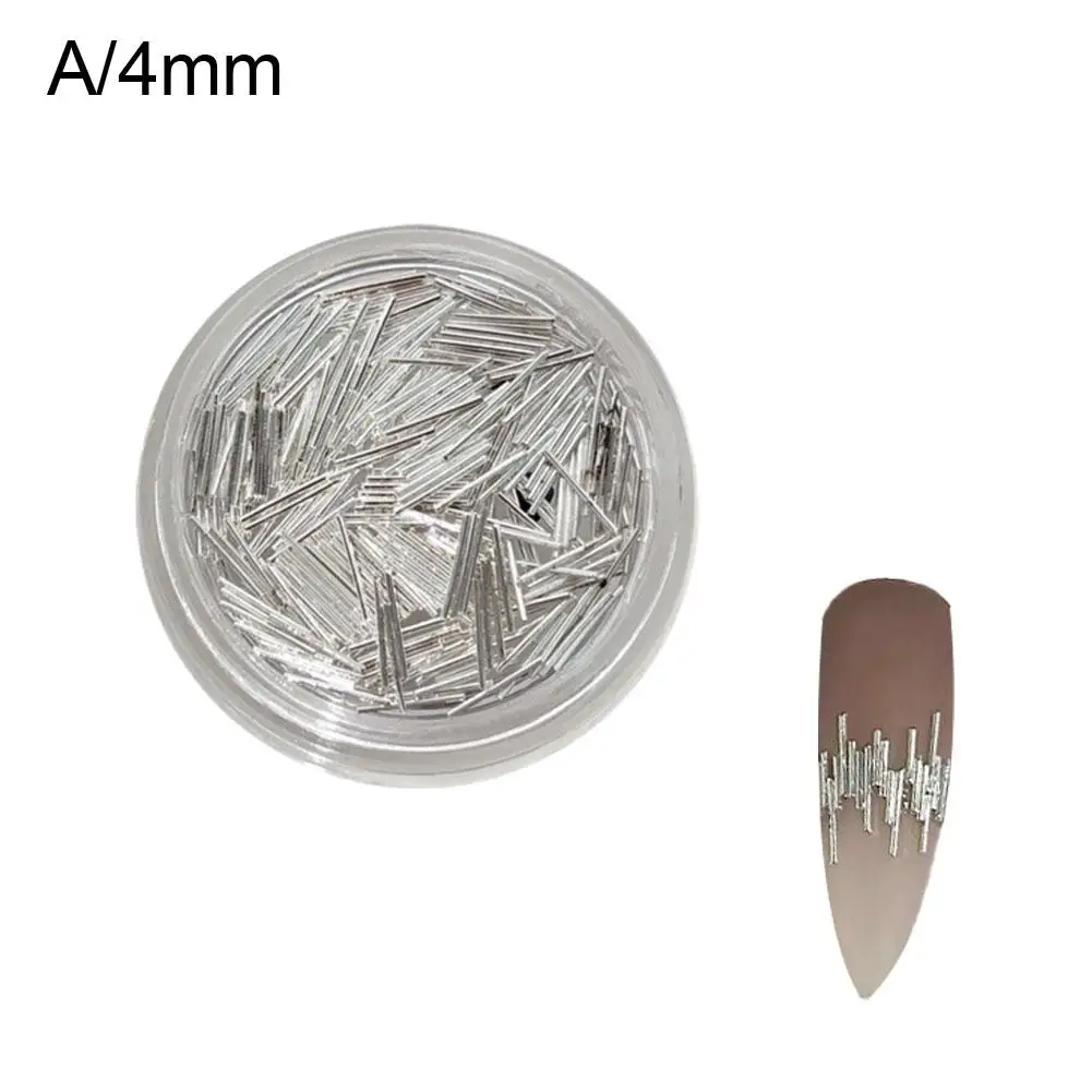 Hochglanz Silber Metallst reifen Nail Art Dekorationen Kunst Seide Shinny Manicu Metall Zubehör 3D Set Nägel Dekorationen RIV7V6