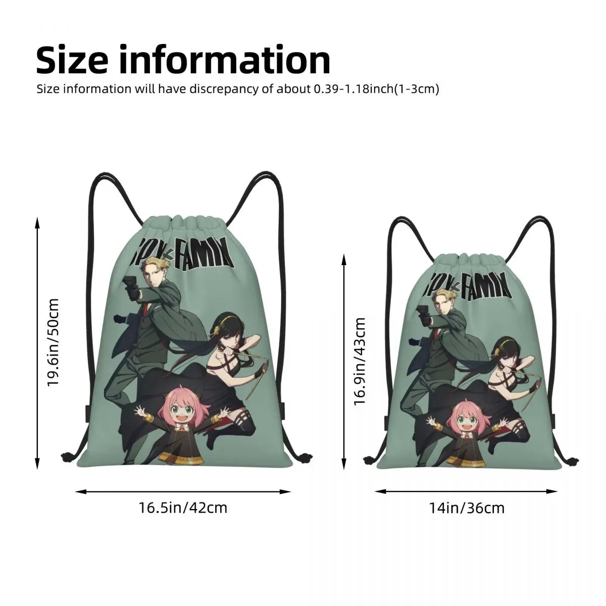 Anya Yor Loid mochila con cordón, bolsa deportiva de gimnasio, Sackpack de cuerdas de Anime para senderismo