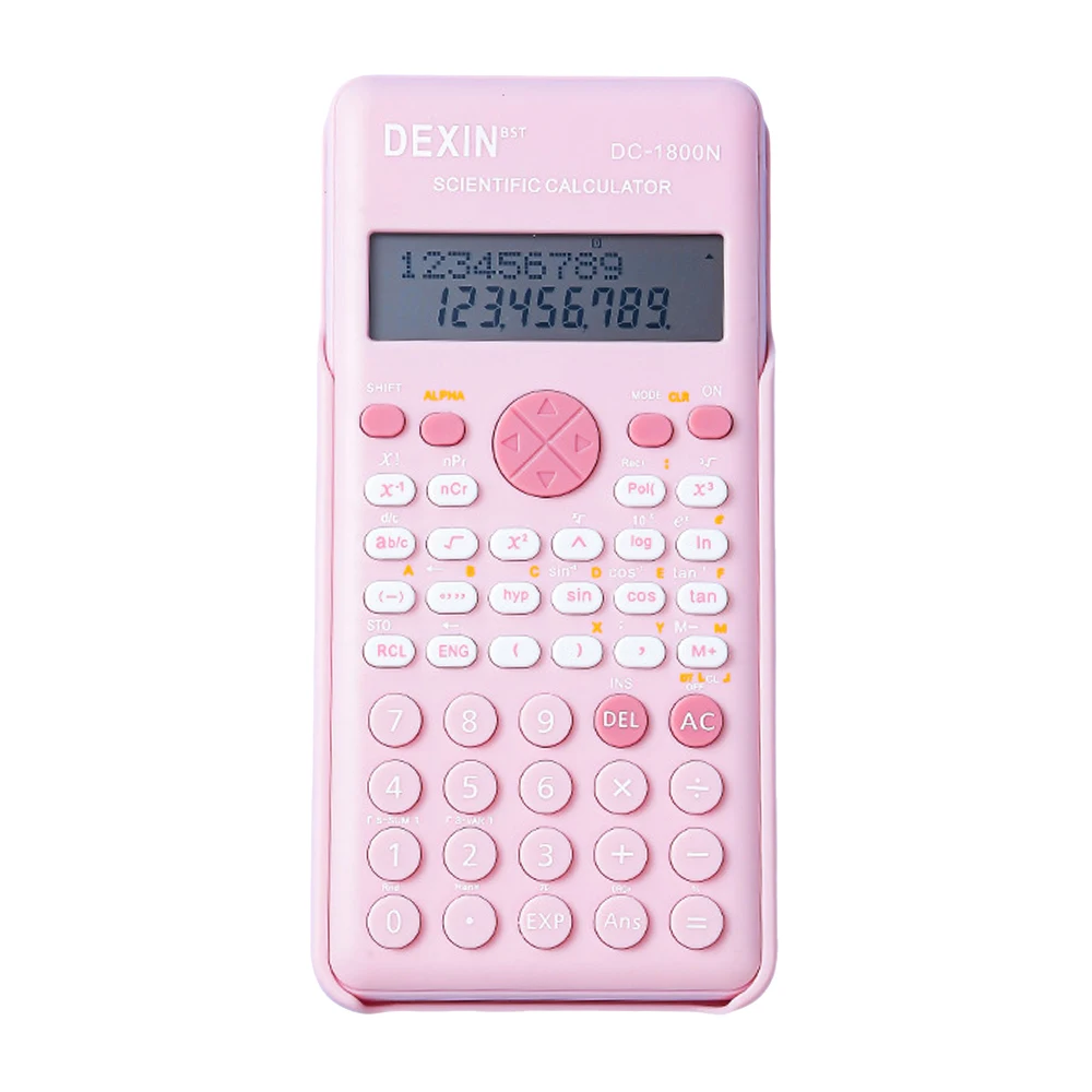 Scientific Calculators Pink Math Calculator with 240 Multi-Functional Calculator 2 Lines LCD Display Ideal for Teachers