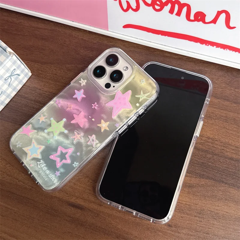 Чехол для телефона Halo-dyeing Cloud Layers Star для iPhone 16 Pro 15 14 13 12 Pro Max, силиконовый противоударный чехол 15 Pro Cute Funda