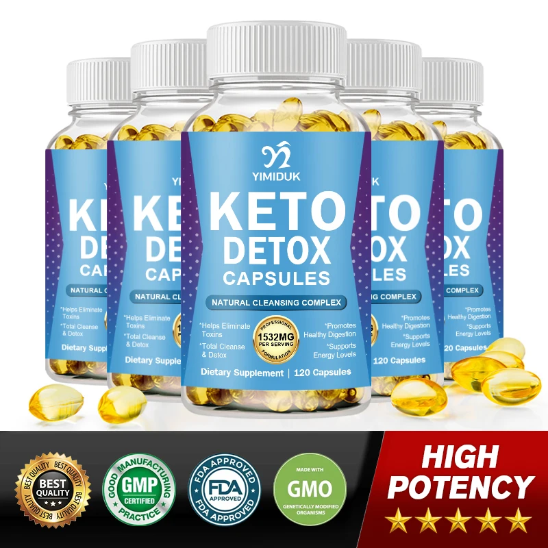 Keto Detox Capsules Advanced Cleansing Extract, Flush Toxins & Excess Waste, for Men Women Thin Belly Weight Loss Supplement