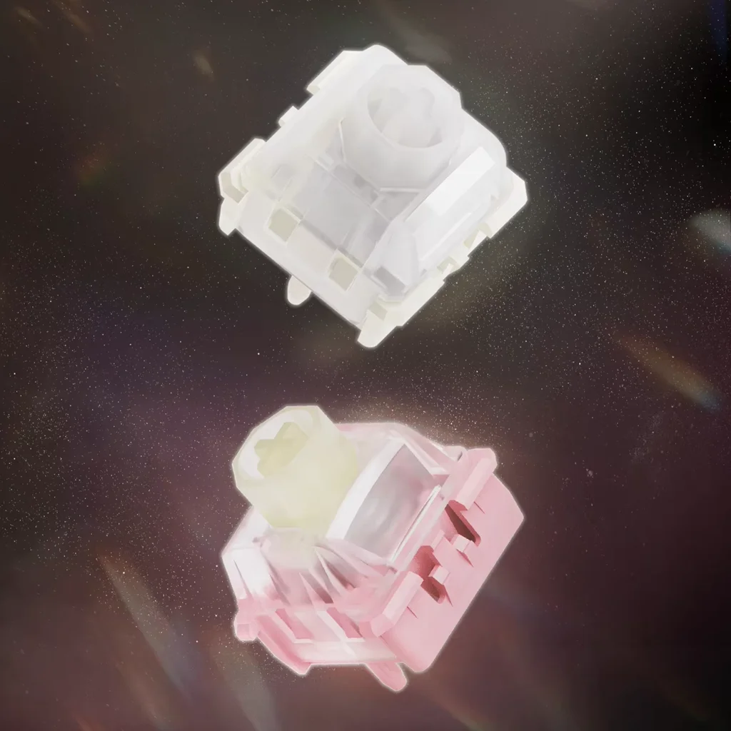 Wuque Studio WS Flux Pink: Novos Switches Magnéticos RGB Hall Effect para Teclado com Som de Cliques Profundos e Gatilho Rápido de 35 gf para Jogos