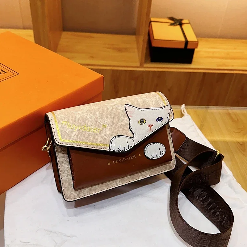 

2025 Versatile Leather Messenger Bag For Women Designer Crossbody Shoulder Handbag Ladies Tote Purse Waterproof Lining