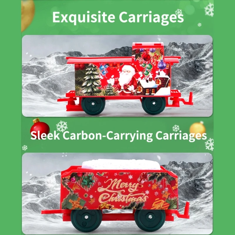 Christmas Themed Train Set Accessory for Kids With Track And Interactives