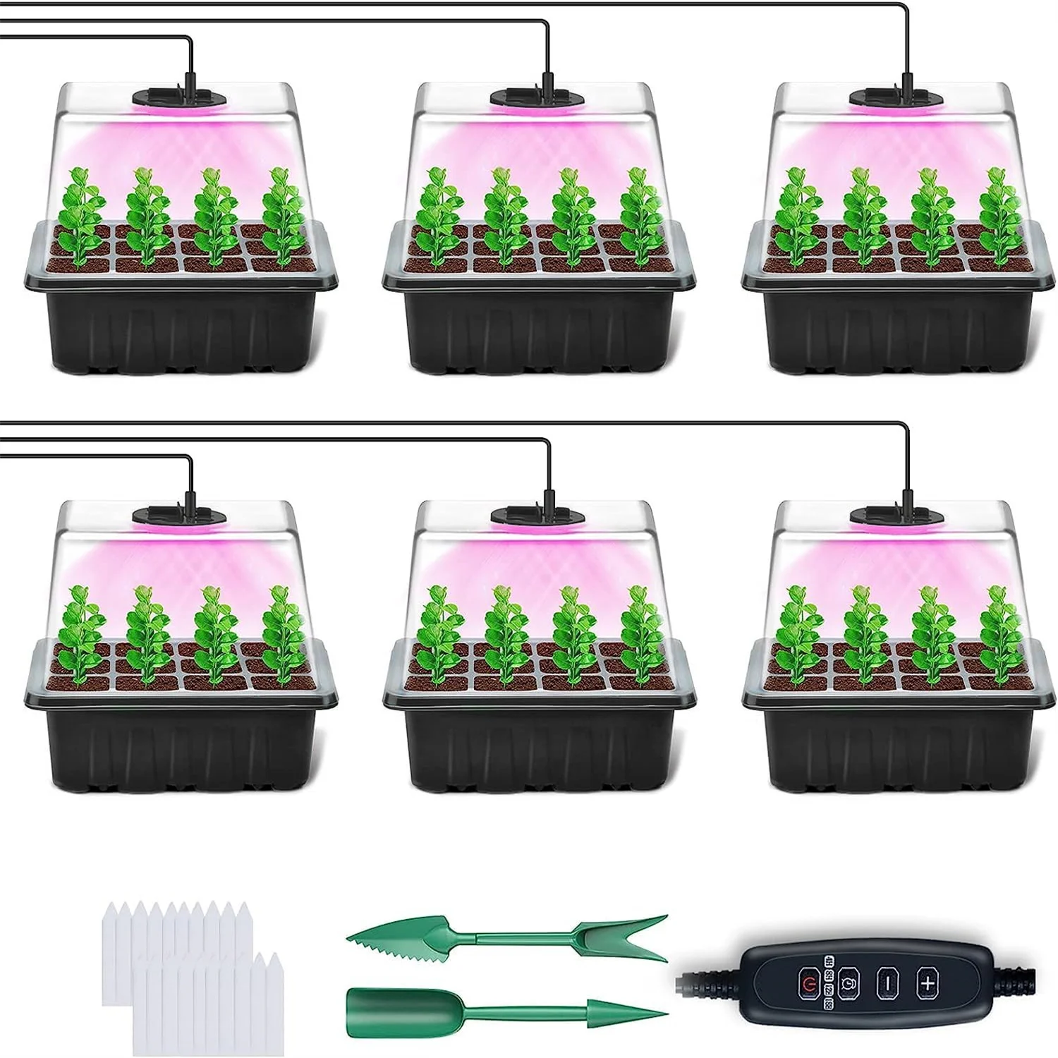 4PCS/6PCS Full Spectrum USB 5V LED Grow Light With Seedling Tray Plant Seed Starter Trays Greenhouse Growing Trays Plant Lamp