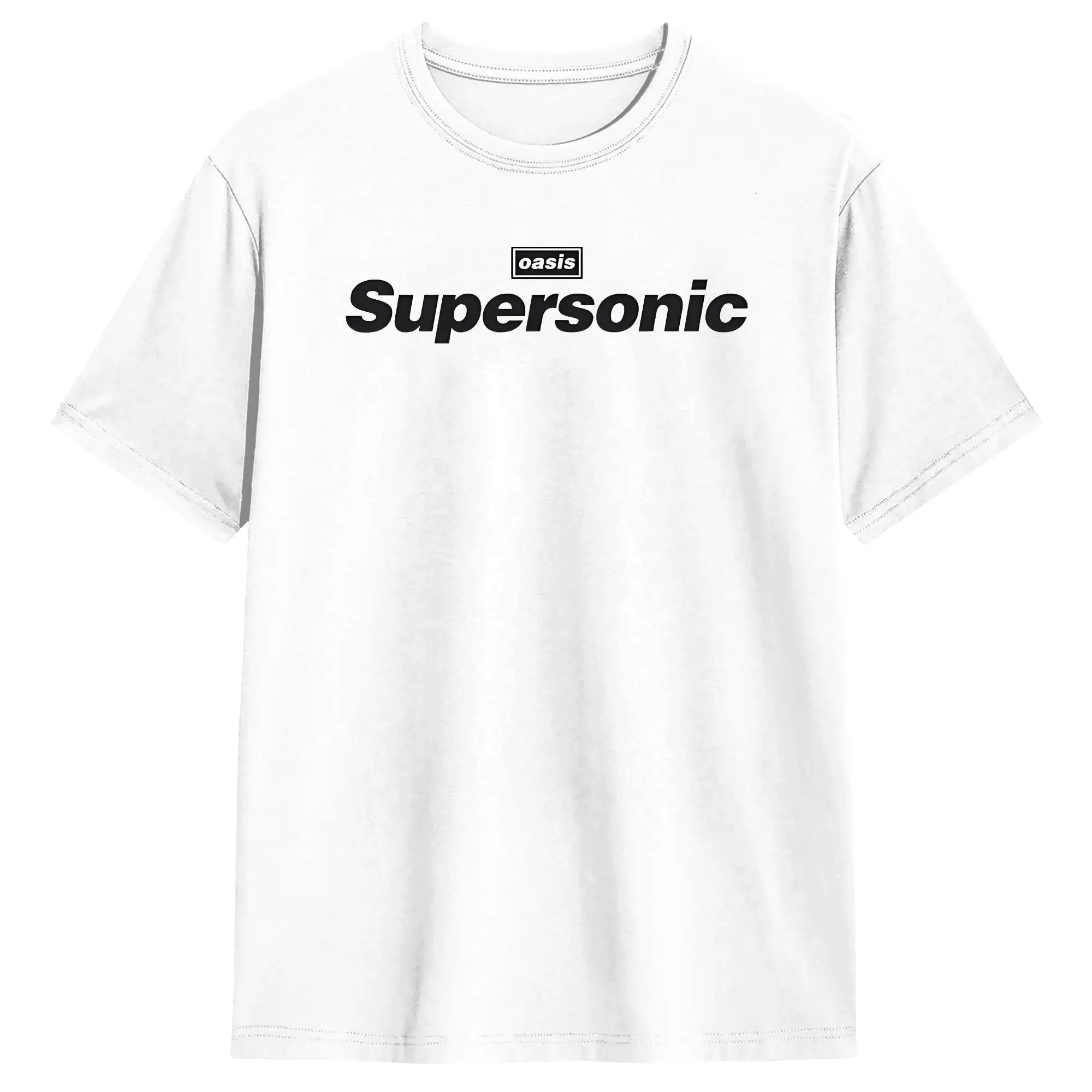 Camiseta de algodón con logotipo de Oasi Supersonic para hombre, camisetas Retro Y2K de verano, camisetas populares, ropa informal de gran tamaño