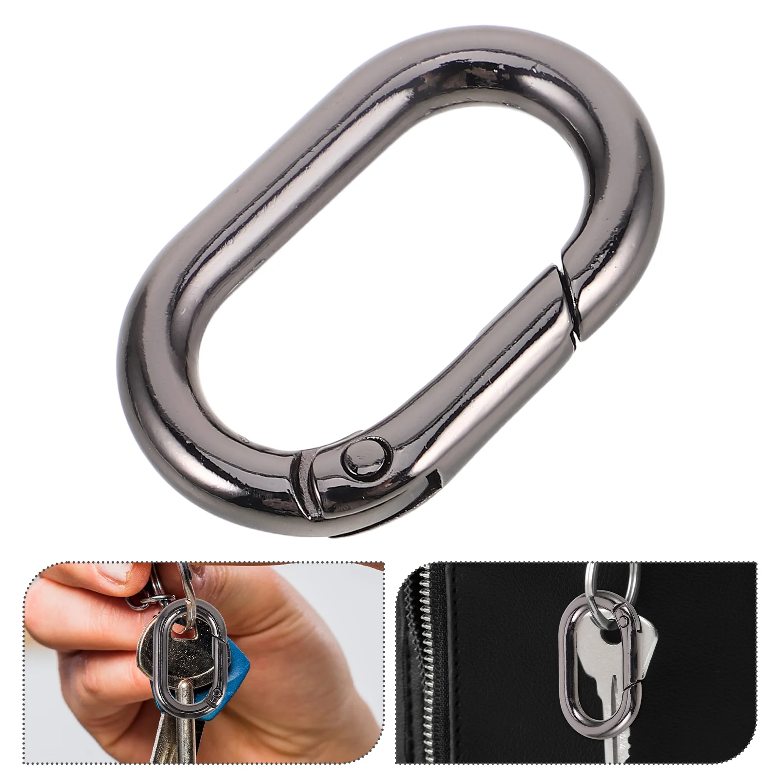 

10pcs Metal Spring Rings Durable Oval Buckles for Handbags Car Keys Wallet Accessories Hardware Purse Clasps Bag Making Supplies