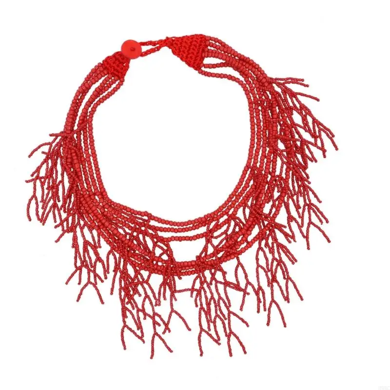 39bc handstrung multistrand colar contas gargantilha colar neckwear jóias perfeito para feminino festival música diária
