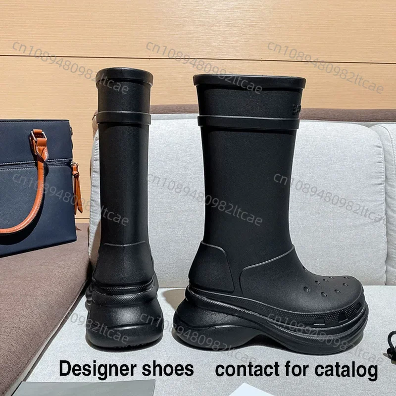 5.5cm Thick Soled Rain Boots Jelly 5 Color Rain Boots for Women Rubber Waterproof