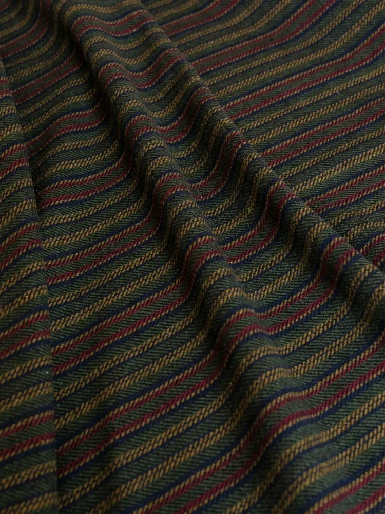 Striped Wool Fabric Autumn Jacket Designer Apparel Sewing Fabric Wholesale Cloth for By The Meter Diy Polyester Material