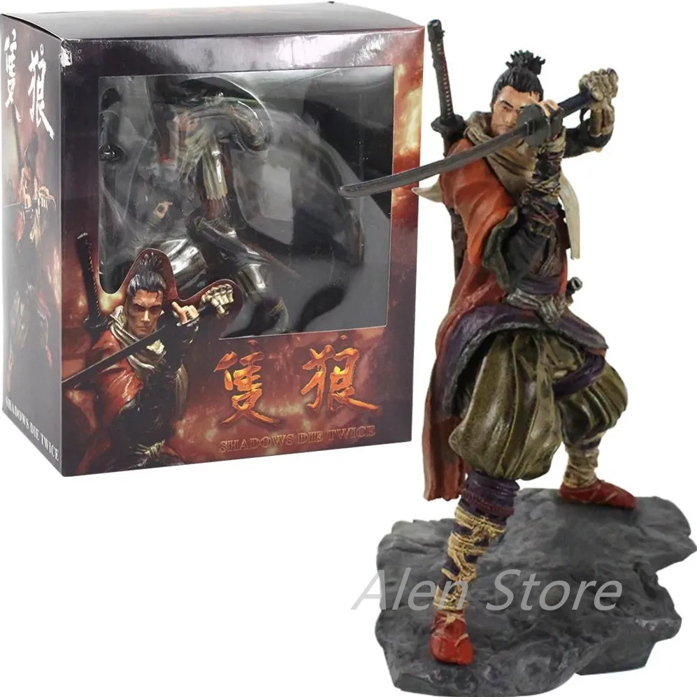 Sekiro Shadows Die Twice Wolf Action Figure Toys Figuras Anime GK Statue 20cm PVC Collection Model Gift for Children Decoration