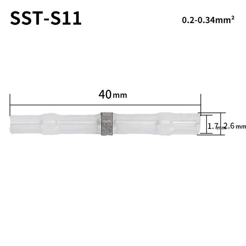 10/20/50/100pcs Waterproof Solder Seal Wire Connectors Heat Shrink Insulated Electrical Wire Terminals Butt Wire Splice