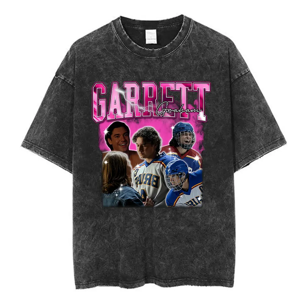 Off Campus Garrett Graham 44 Briar University Hockey Vintage Washed T-Shirt Herren Damen Sommer Casual Baumwolle Kurzarm T-Shirt – Detail 4