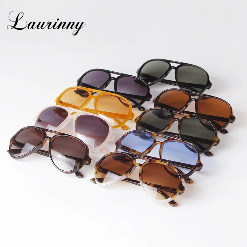 Trendy Gradient Blue Lens Oversized Pilot Sunglasses Women Brand Design Vintage Tortoise Shell Aviation Men Shades Sun Glasses