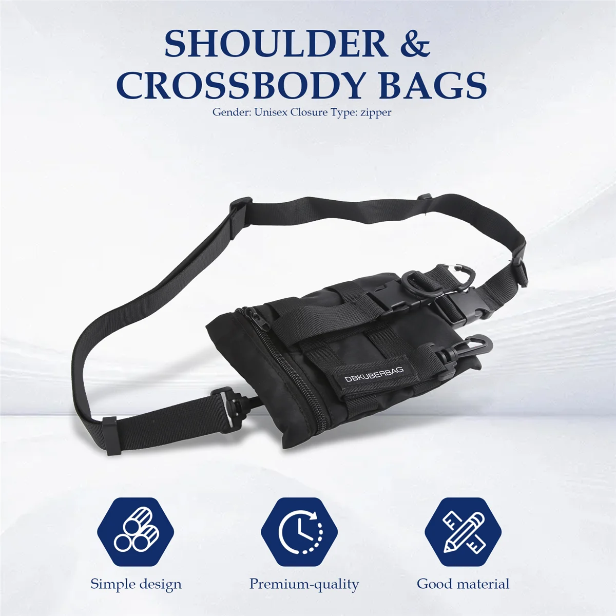 กระเป๋าสะพายข้าง ABQR สำหรับผู้ชาย สไตล์มินิฮิปฮอป ใส่โทรศัพท์มือถือ กระเป๋าสะพายลำลองสำหรับผู้หญิง กระเป๋าใส่ของเดินทาง กระเป๋าถือขนาดเล็ก