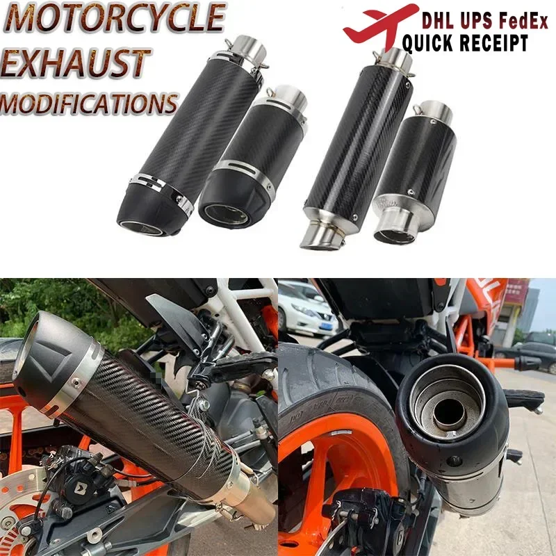 For BMW f10 e90 Motorcycle Exhaust Pipe Modification Interface Accessories Carbon Fiber Easy To Install Muffler Durable