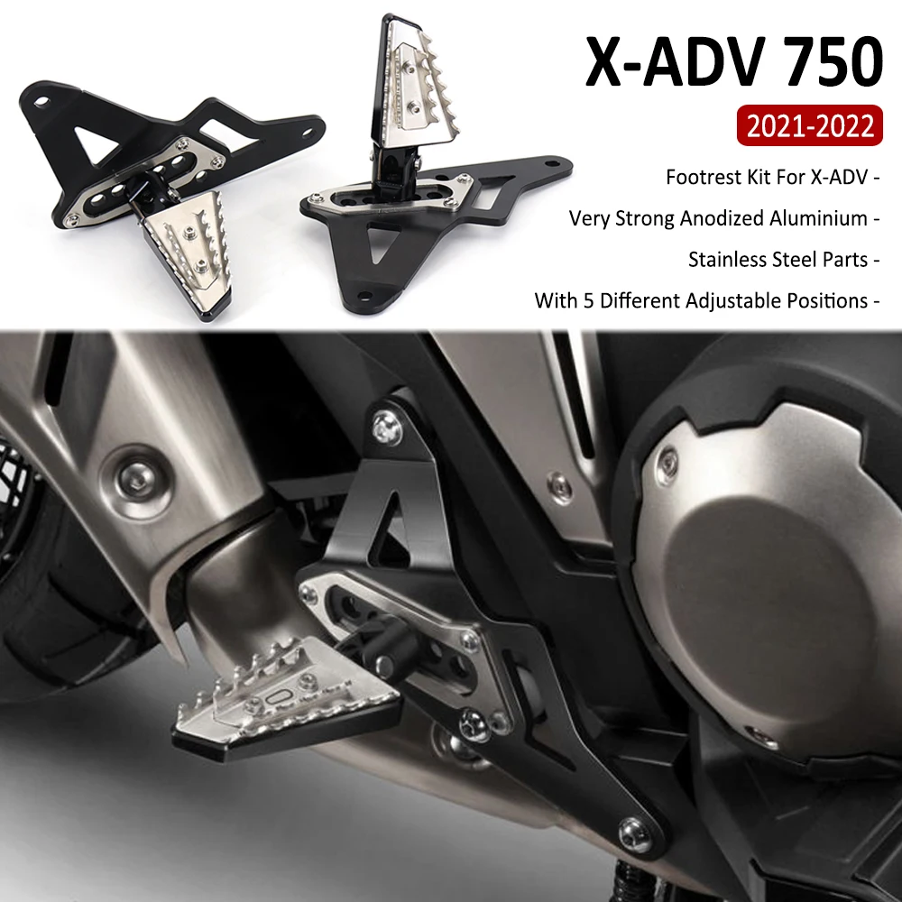 

X-ADV750 2021 2022 Motorcycle Passenger Rear Folding Footrests Foot Pegs Pedal Pads Stand Kit For Honda XADV X-ADV 750 Xadv750