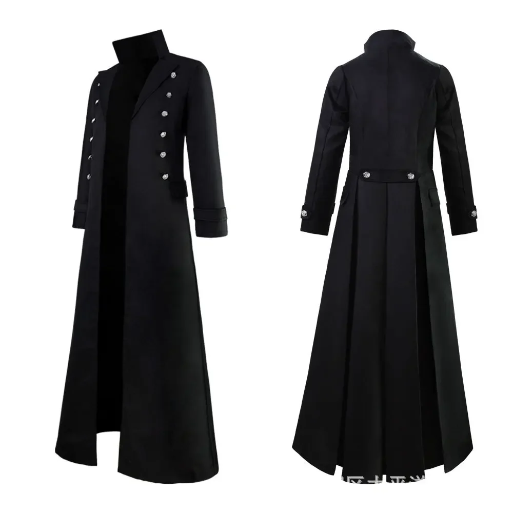 Medievale rinascimentale gotico Plus cappotto Vintage doppiopetto cappotto da palcoscenico