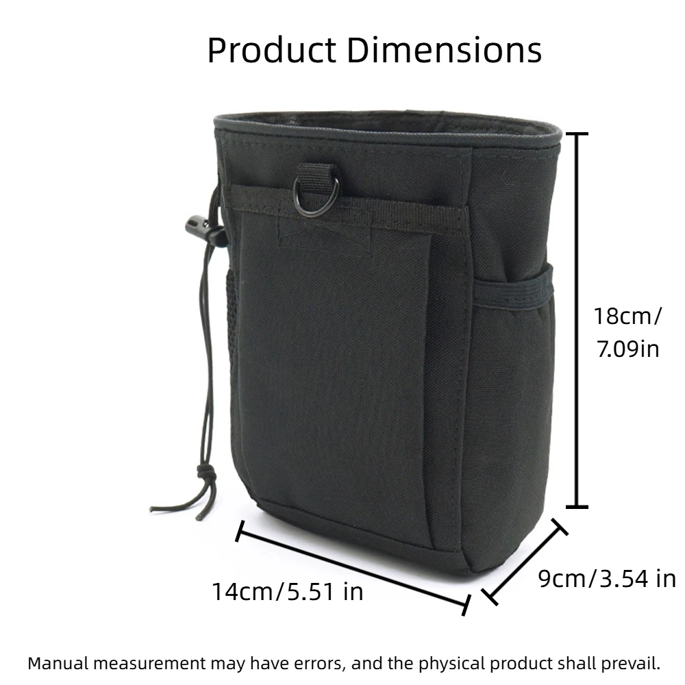 Bolsa tática MOLLE para despejo 3-5L 600D Nylon 3 em 1 - Pacote de cintura para armazenamento de munição de caça preto/verde/caqui