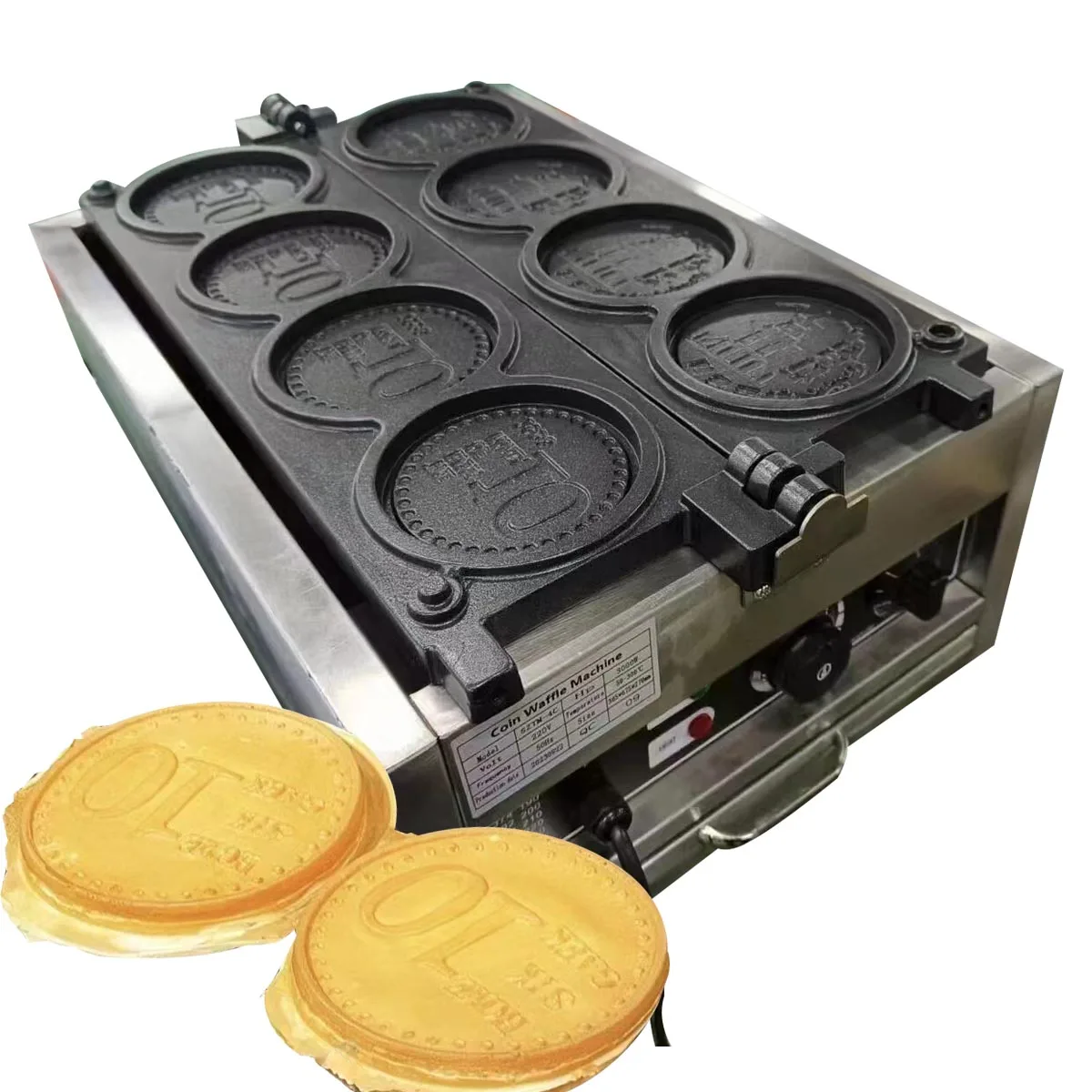

Commercial Round Maker Gold Coin Waffle Making Machine Gas USA Japan Thailand Korea Arab the Philippines