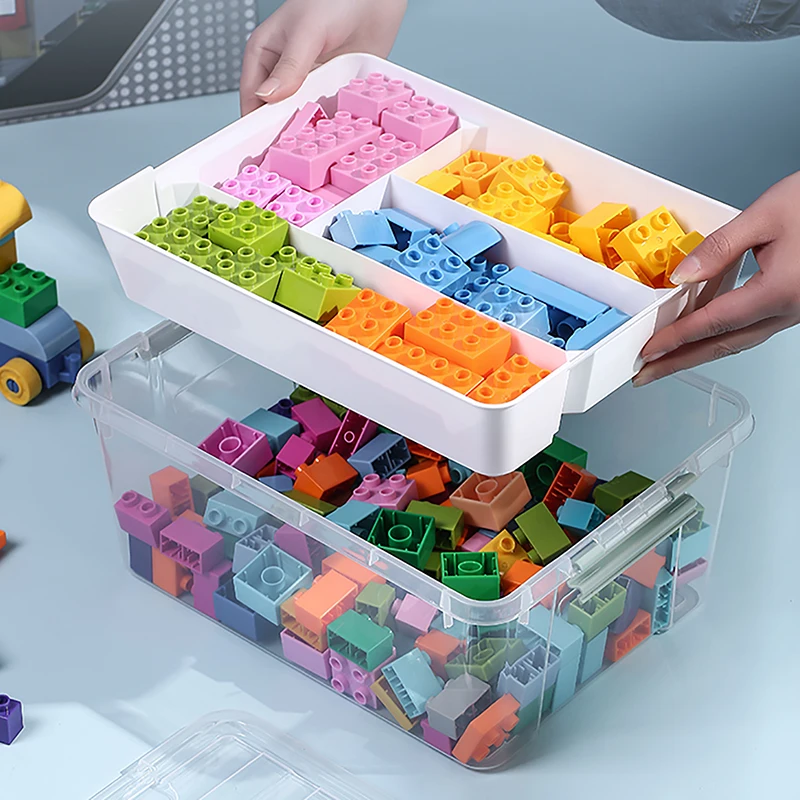 Storage Box Building Blocks Classified  Lego Transparent Toy Organizer With Lid Stackable Portable First Aid Kit Medicine Box