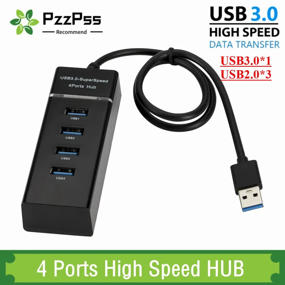 4 Ports High Speed HUB High-Speed 4 Port USB 3.0 2.0 Multi HUB Splitter Erweiterung für Desktop PC Laptop Adapter USB 2.0 HUB