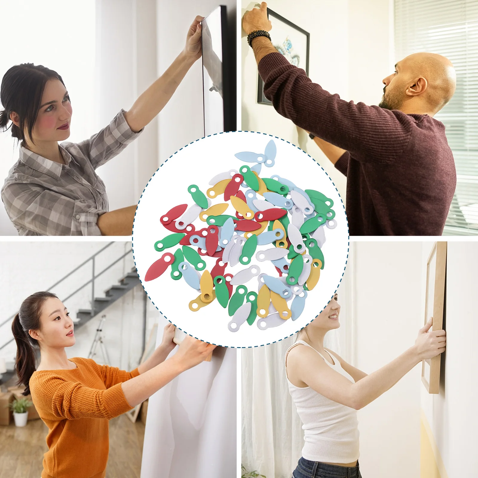 

100pcs Picture Frame Accessories Metal Melon Nails For Photo Frame Back Plates Wall Hanging Kit Diy Decoration Craft Projects