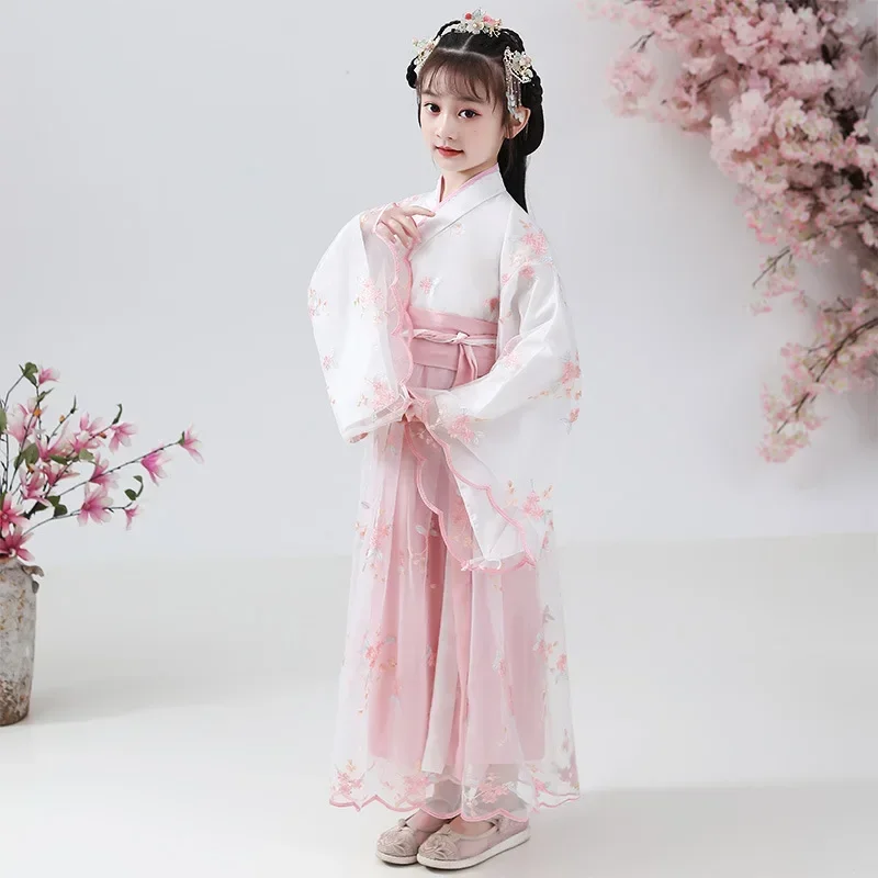 

Hanfu Girls Spring and Autumn Children's Chinese Style Tang Costume Ancient Costume Super Immortal Dress Princess New