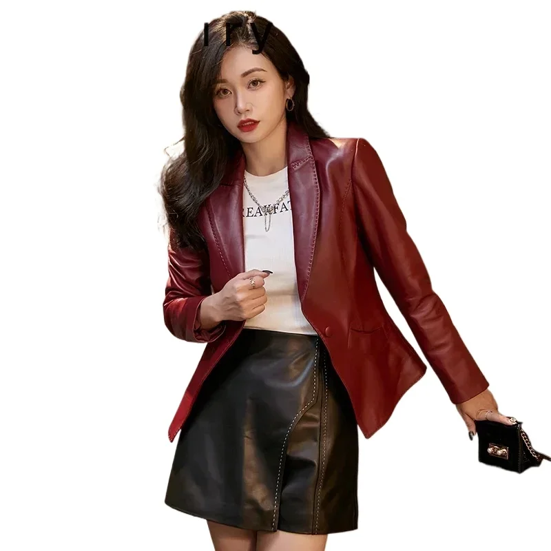 

Женская дубленка высокого качества, женская куртка из натуральной кожи, женские кожаные пальто OL, кожаные куртки jaqueta de couro