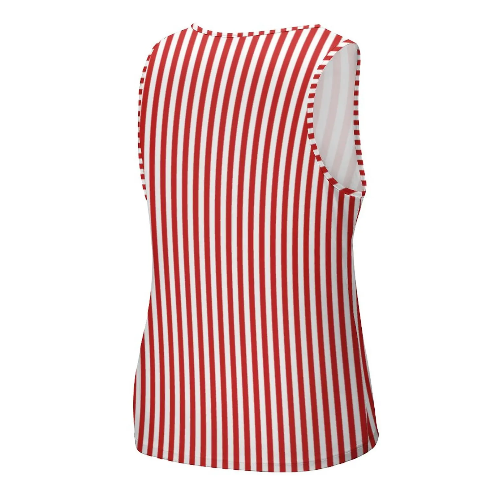 Vertical Red Striped Summer Tank Top White Lines Print Bodybuilding Tops Men Custom Cool Sleeveless Vests 3XL 4XL 5XL