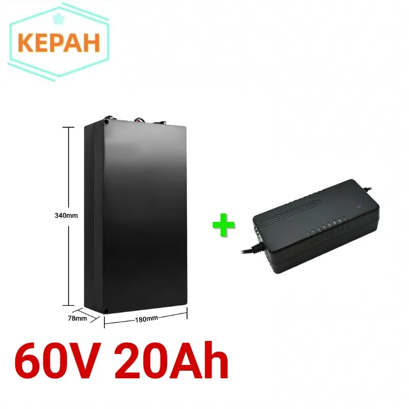 Electric Car Lithium Battery Waterproof 18650 Battery 60V 20ah for Two Wheel Foldable Citycoco Electric Scooter Bicycle