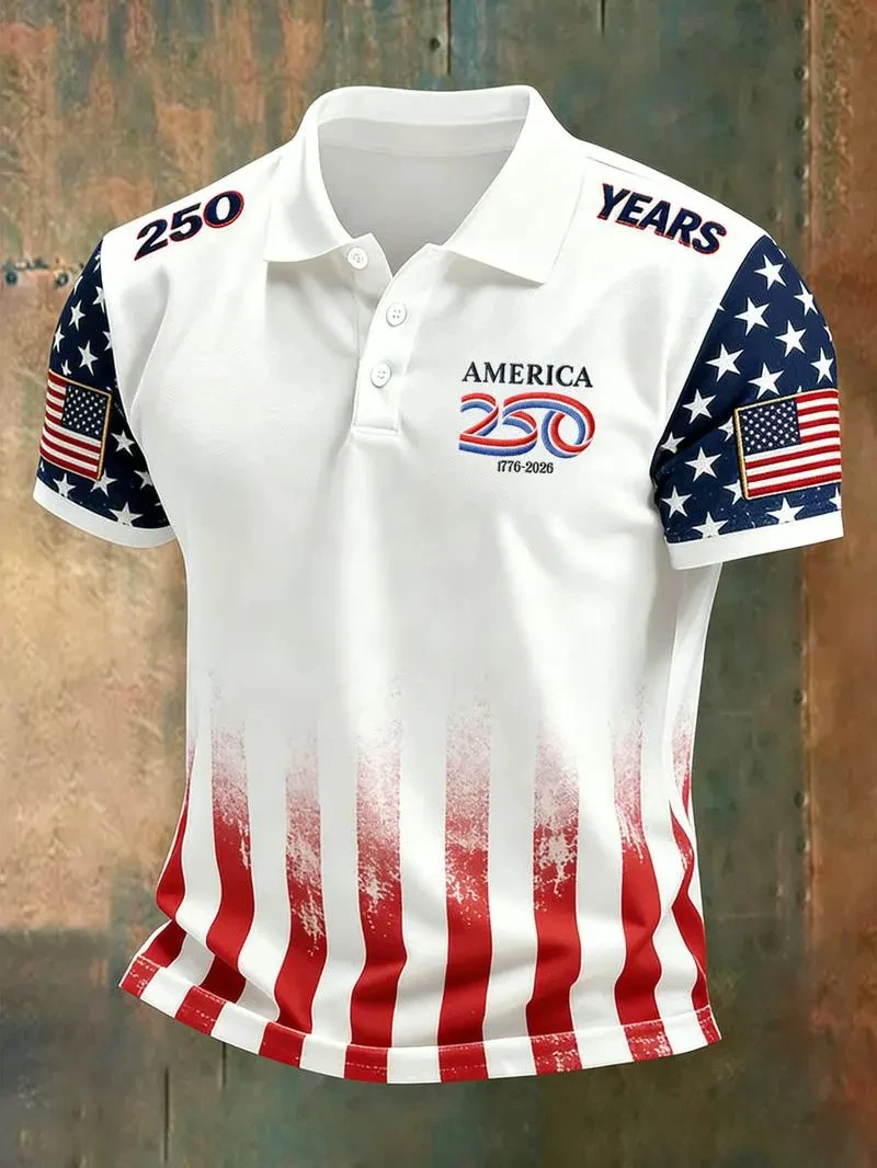 2026 America 250th Anniversary Polo Shirt USA Flag 1776–2026 Patriotic Shirt American Independence Day Apparel Fourth Of July