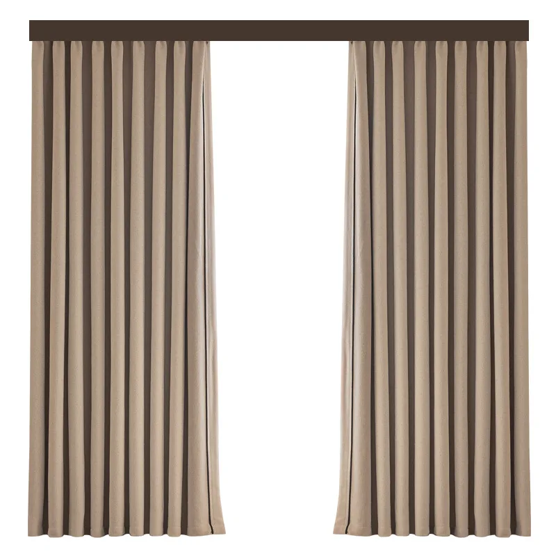 

French chenille curtains front and back of the same color bedroom high-end living room balcony high-blackout finished curtains