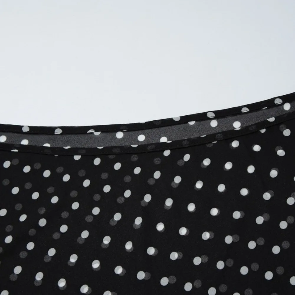 Fashion Transparent Sunscreen Cover-up Cloak Polka Dot Off Shoulder Blouse Short Sheer Top Loose Fit Clear Cover Shirt Vacation