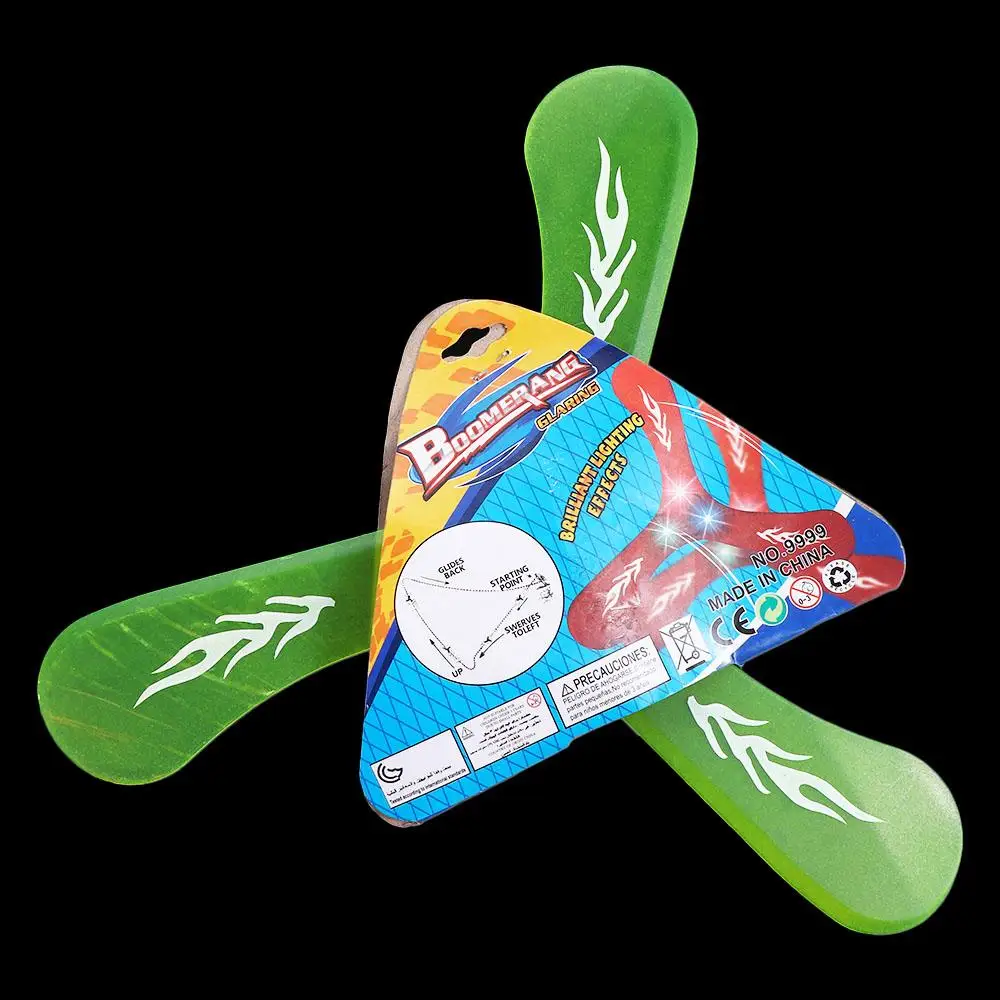 Sport ritorno Boomerang gioco interattivo luminoso 3 foglie Boomerang LED Light Boomerang Thrower Toys Flying Boomerang Toy