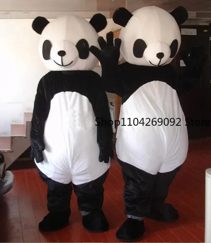 Pluche Panda Mascotte Kostuums Wandelen Cartoon Cosplay Kleding EVA Helm Masker Pop Themafeest Verjaardag Karakterkostuums