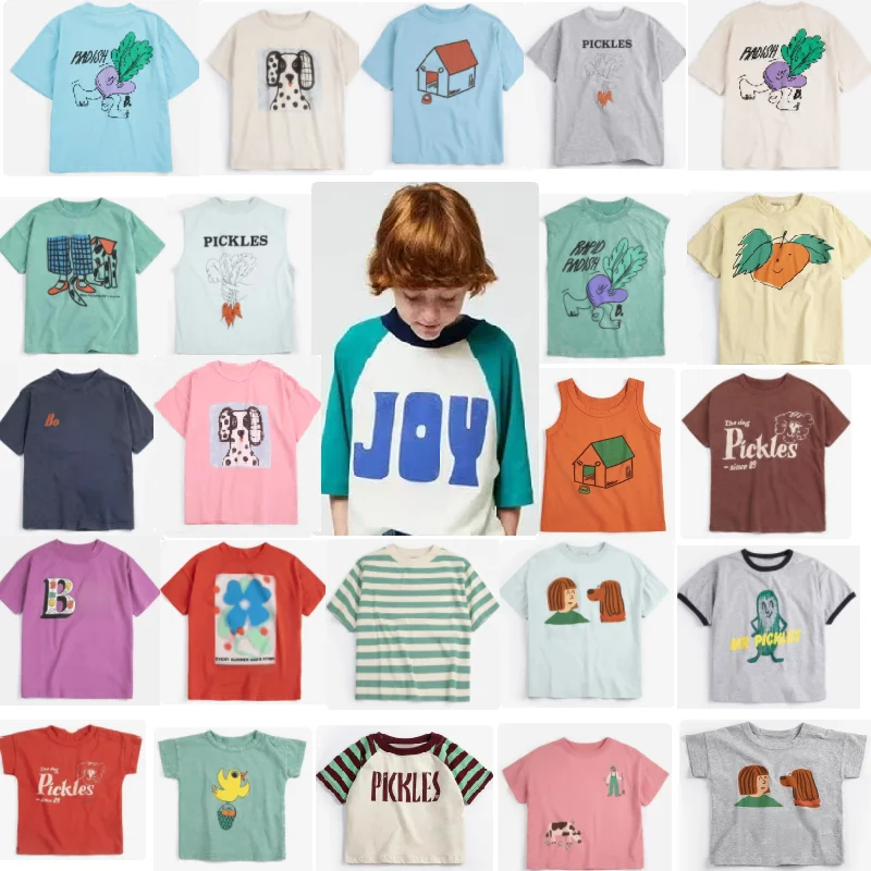 

Kids' Short-Sleeve T-Shirt 2026 Summer New Arrival Printed Fashion Cartoon Boys' Girls' T-Shirt Cotton Cute Sleeveless Tank Top