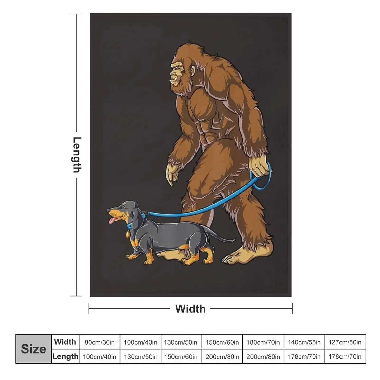 Bigfoot Dog Walk Dachshund Sasquatch Throw Blanket christmas gifts Blankets Sofas Of Decoration for babies Loose Blankets