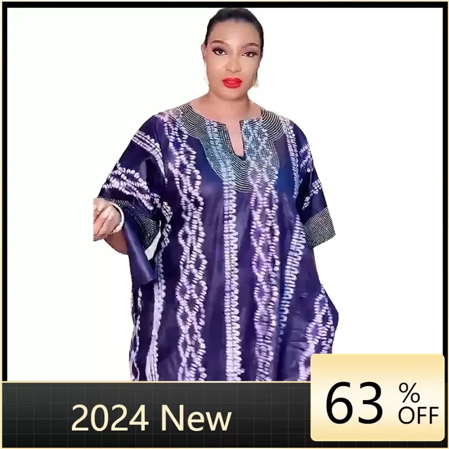 African Ethnic Satin Oversized Women's Robe Dress for Women for Evening Party