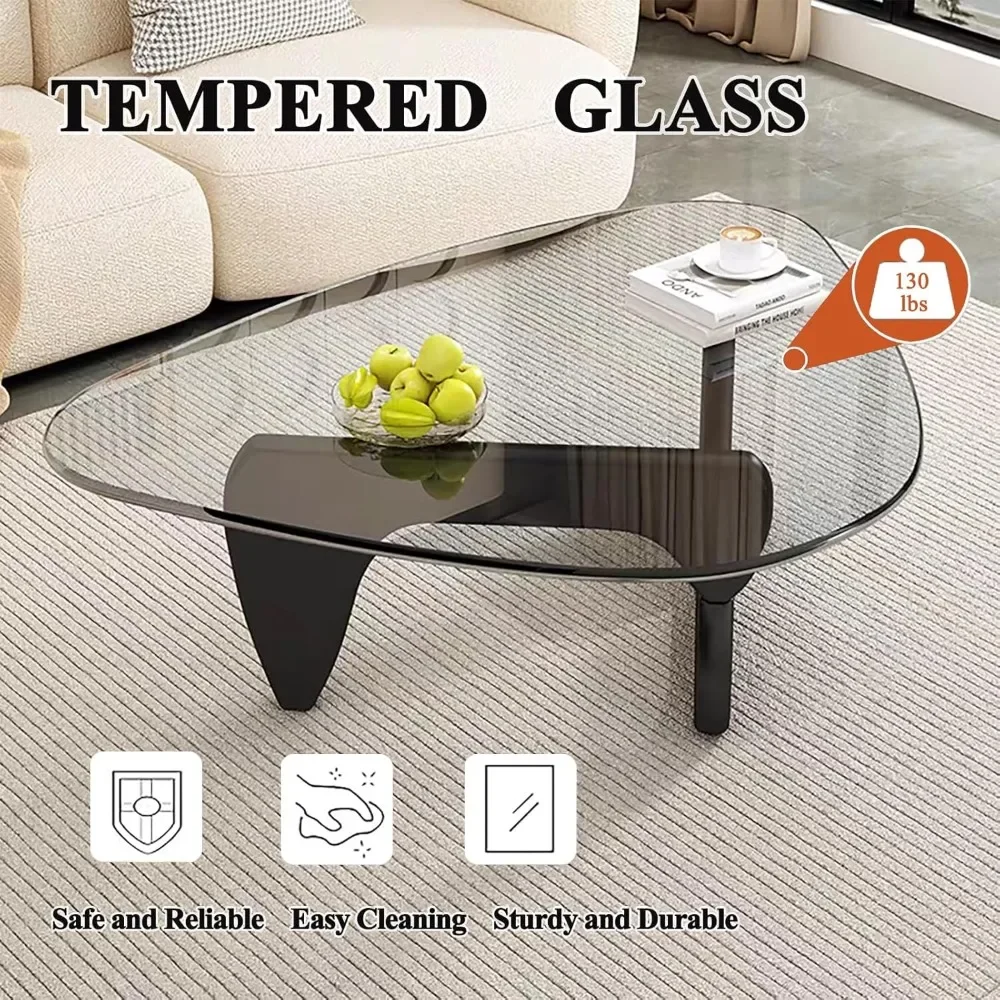 [New Arrival, Limited Stock!]mid century modern glass coffee table for living room, small coffee tables, suitable for bedroom li