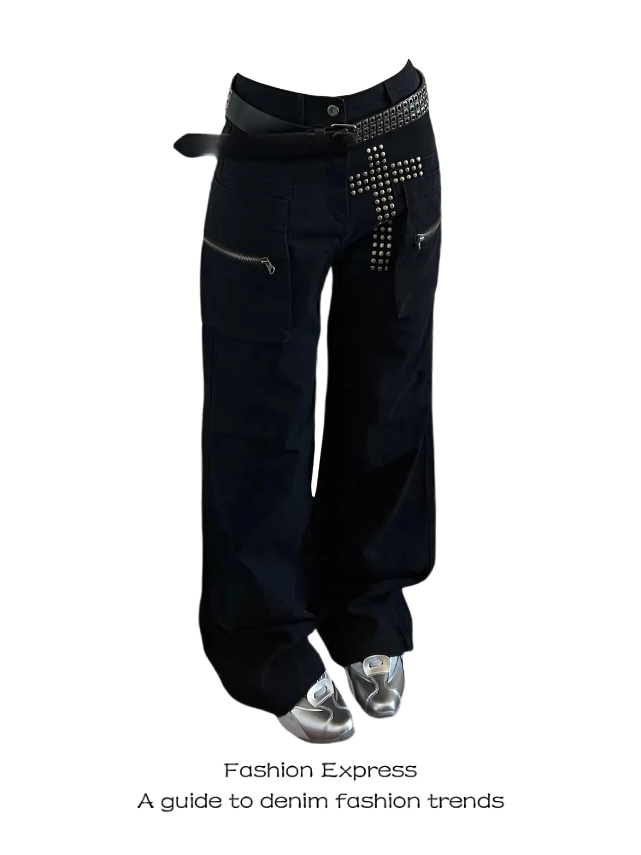 

Американские ретро-рабочие брюки для женщин, джинсы с высокой талией и широкими штанинами, весенне-осенние, Cleanfit, с двойной молнией, повседневные джинсы из денима