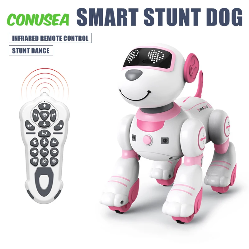 Rc Robot Puppy Dog Robôs Inteligentes para Crianças Música Stunt Animais Eletrônicos Rádio Controle Robótica Cães Inteligentes Brinquedos Meninas