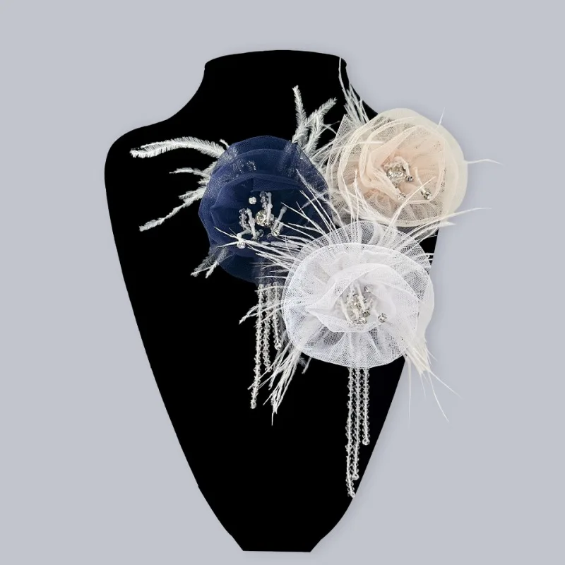 جديد شرابة الجنية ريشة زهرة بروش المرأة مجوهرات اكسسوارات دبوس الملابس فستان الصدار